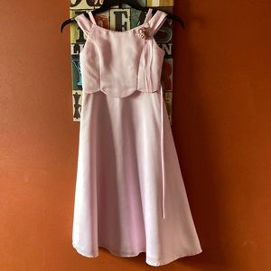 Fancy satin dress - light lavender - 38” long